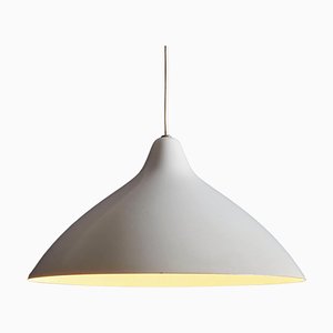 White Pendant Lamp in Aluminum by Lisa Johansson-Pape for Orno, 1960s-SFD-1739427