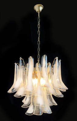 White Petal Chandelier in Murano Glass, 1990s-OVO-1706141