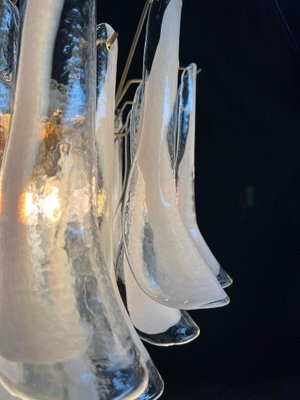 White Petal Chandeliers in Murano Glass, 1990s, Set of 3-OVO-1706144