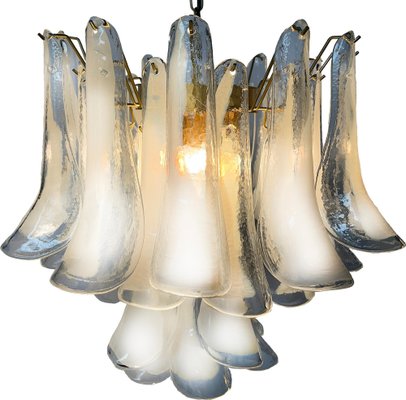 White Petal Chandeliers in Murano Glass, 1990s, Set of 3-OVO-1706144