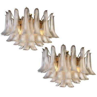 White Petals Murano Glass Chandeliers, Set of 2-OVO-1235332