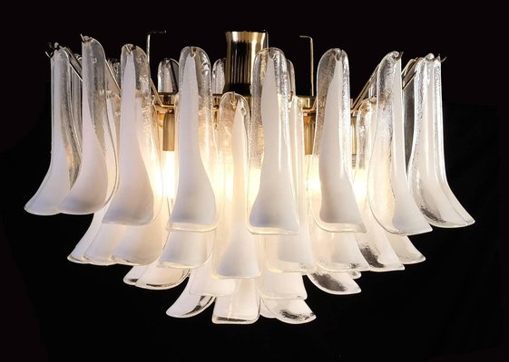 White Petals Murano Glass Chandeliers, Set of 2-OVO-1235332