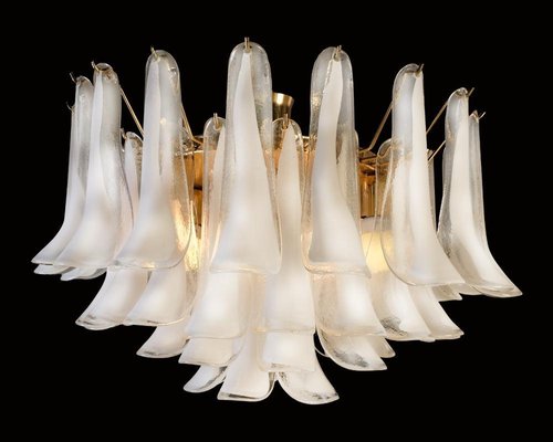 White Petals Murano Glass Chandeliers, Set of 2-OVO-1235332