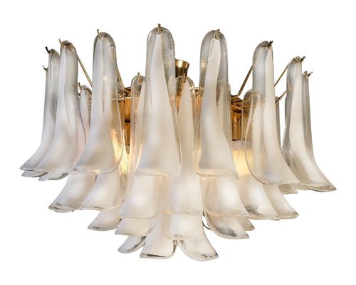 White Petals Murano Glass Chandeliers, Set of 2-OVO-1235332