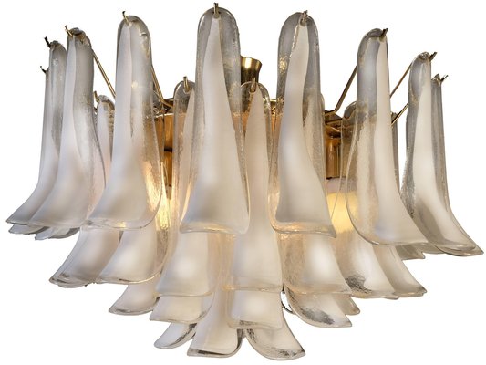 White Petals Murano Glass Chandeliers, Set of 2-OVO-1235332