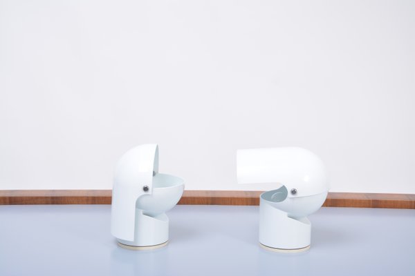 White Pileino Desk Lamps by Gae Aulenti for Artemide, 1972, Set of 2-FN-1254235