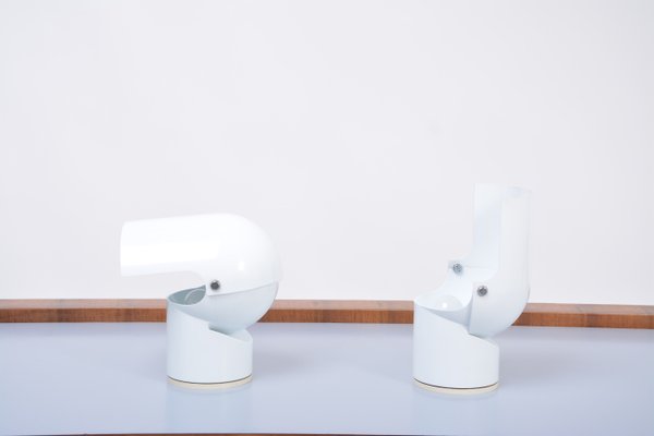 White Pileino Desk Lamps by Gae Aulenti for Artemide, 1972, Set of 2-FN-1254235