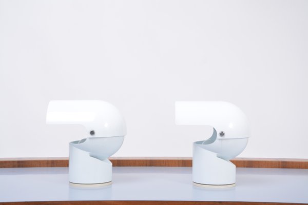 White Pileino Desk Lamps by Gae Aulenti for Artemide, 1972, Set of 2-FN-1254235