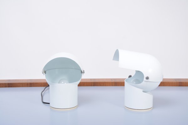 White Pileino Desk Lamps by Gae Aulenti for Artemide, 1972, Set of 2-FN-1254235