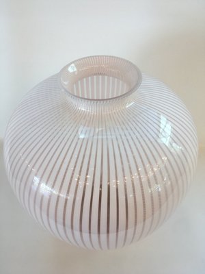 White & Pink Murano Glass Amphora Vase from Franco Valmarana, 1970s-TKI-845398