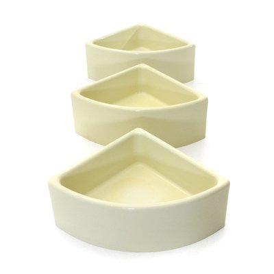 White Plaster Corner Flower Pots from Elco, 1970s, Set of 3-EZ-694670