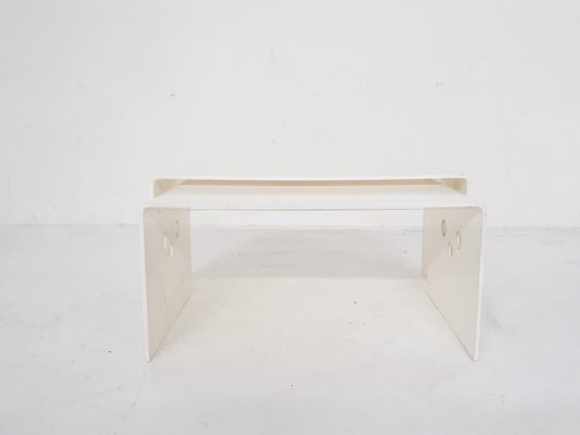 White Plastic Nesting Tables, 1970s, Set of 2-ZO-1702926