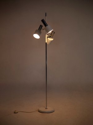 White-Polished Chromed Metal Floor Lamp from Koch & Lowy OMI, 1960s-QVY-565678