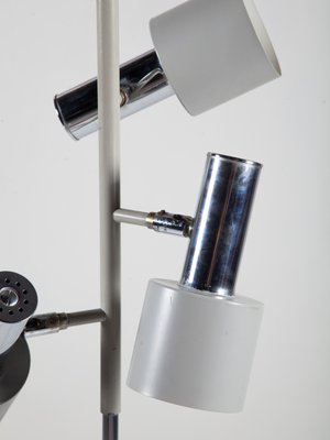 White-Polished Chromed Metal Floor Lamp from Koch & Lowy OMI, 1960s-QVY-565678