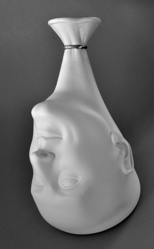 White Porcelain Man's Head Vase by Ilona Romule