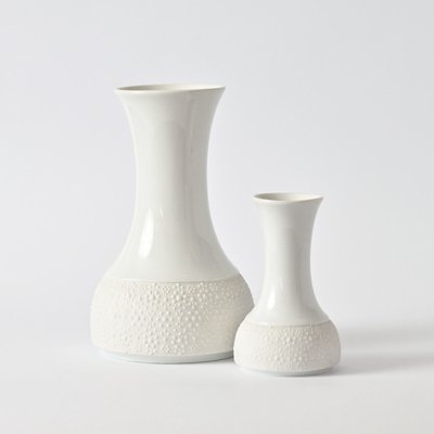 White Porcelain Vases from Thomas, 1970s, Set of 2-IXK-1084350