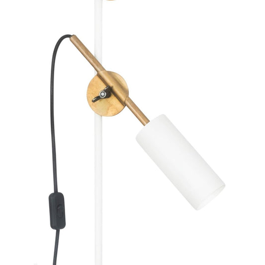 White Raw Brass Stav Floor Lamp by Johan Carpner for Konsthantverk Tyringe