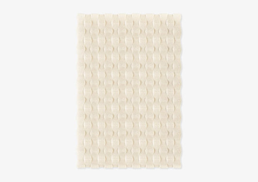 White Rectangle Textured Rug from Marqqa