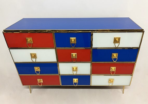 White Red and Blue Chest of Drawers, 1970s-WIM-1121960