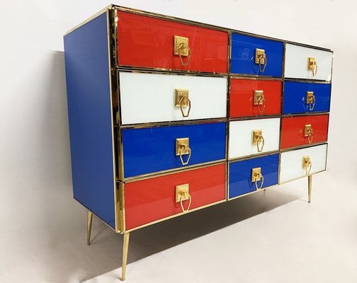 White Red and Blue Chest of Drawers, 1970s-WIM-1121960