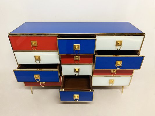 White Red and Blue Chest of Drawers, 1970s-WIM-1121960