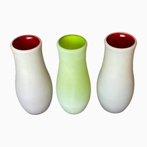 White Red and Green Glass Leaning Table Lamps Mylonit by Ikea, 1999, Set of 3-SCS-2040559