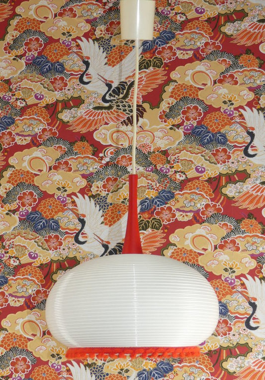 White & Red Ceiling Lamp, 1970s