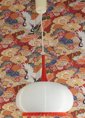 White & Red Ceiling Lamp, 1970s-AFE-1093295