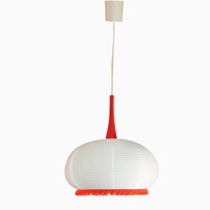 White & Red Ceiling Lamp, 1970s-AFE-1093295