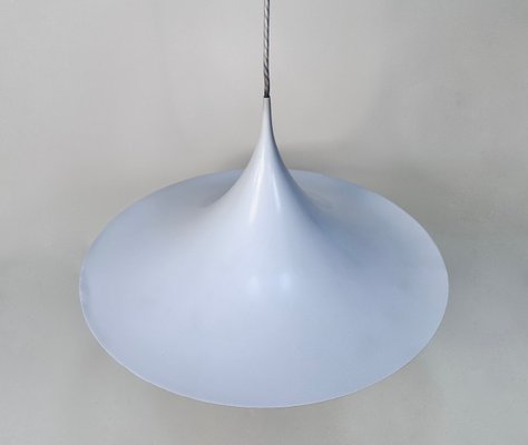 White Semi 60 Hanging Pendant Lamp in Aluminum by C. Bonderup and T. Thorup for Fog & Mørup, Denmark, 1967-JP-1799496