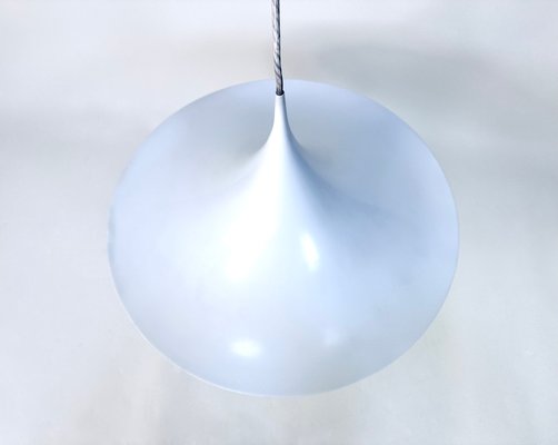 White Semi 60 Hanging Pendant Lamp in Aluminum by C. Bonderup and T. Thorup for Fog & Mørup, Denmark, 1967-JP-1799496