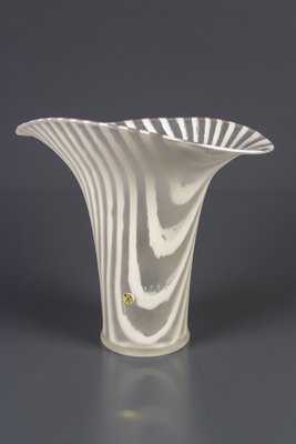 White Striped Glass Vase by Peill & Putzle, 1970s-KEG-904533