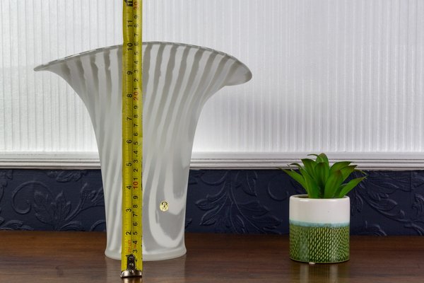 White Striped Glass Vase by Peill & Putzle, 1970s-KEG-904533