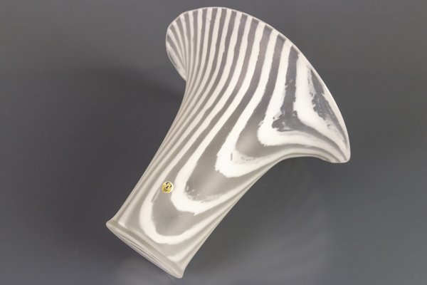 White Striped Glass Vase by Peill & Putzle, 1970s-KEG-904533