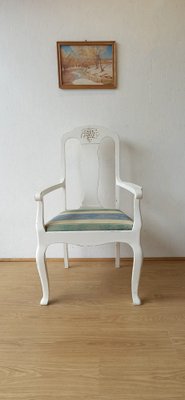 White Throne Chair, Sweden, 1950s-ZEF-1735277