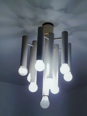 White Tube Space Age Ceiling Lamp by Temde from Temde-QDP-1389846