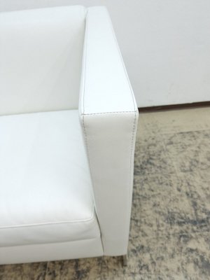 White Two-Seater Sofa in Real Leather from Walter Knoll / Wilhelm Knoll-BVM-1693596