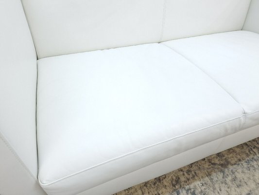 White Two-Seater Sofa in Real Leather from Walter Knoll / Wilhelm Knoll-BVM-1693596