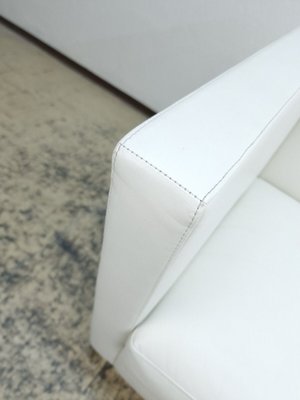 White Two-Seater Sofa in Real Leather from Walter Knoll / Wilhelm Knoll-BVM-1693596