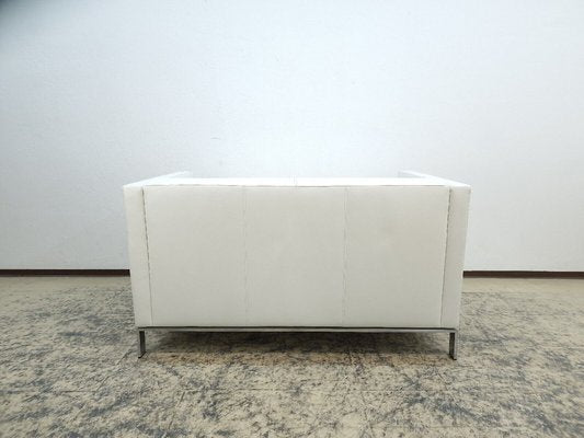 White Two-Seater Sofa in Real Leather from Walter Knoll / Wilhelm Knoll-BVM-1693596