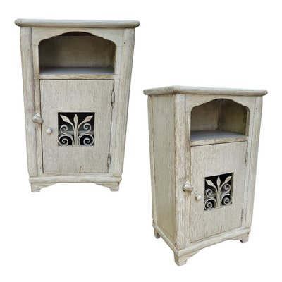 White Wooden Bedside Tables, Set of 2-TCS-1419430