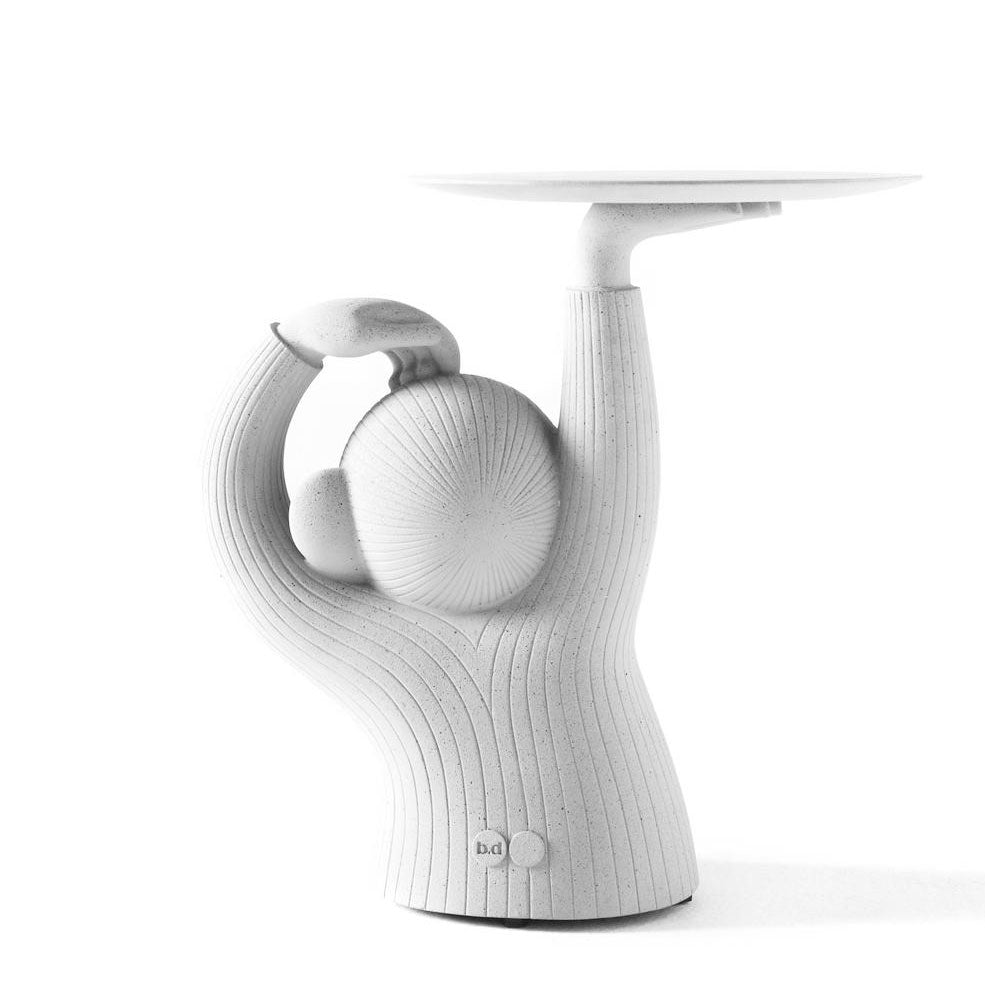 Round Concrete Side Table Monkey by Bd Barcelona Design #White