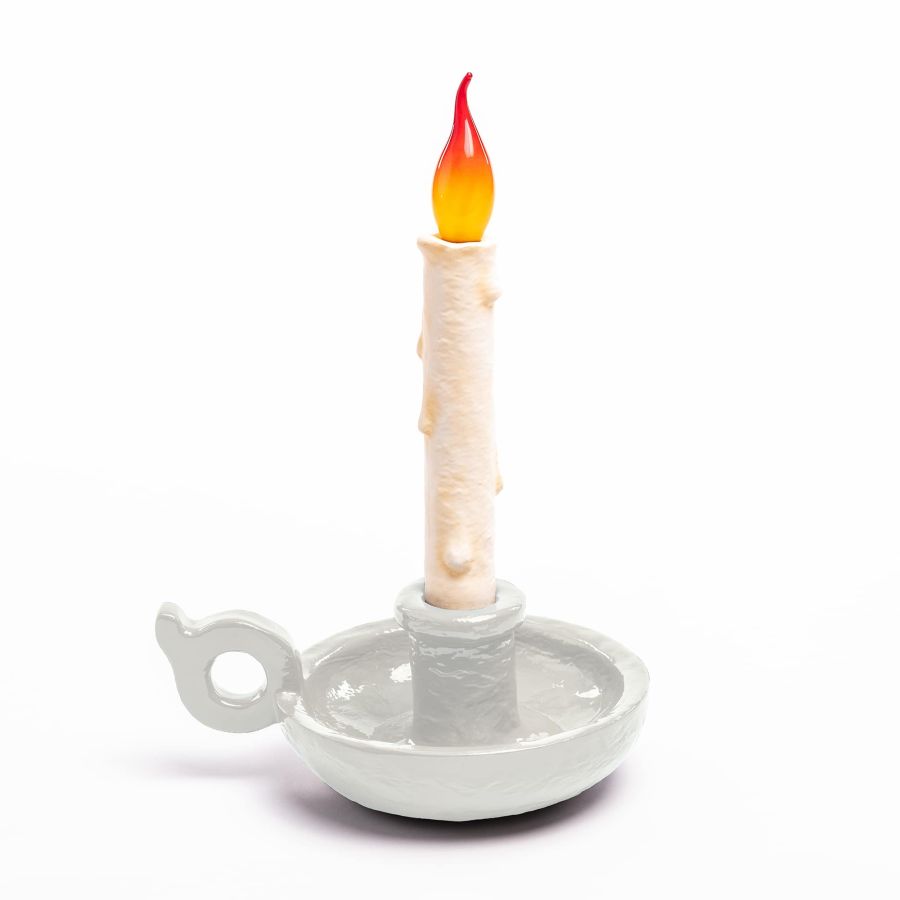Resin Portable Lamp Bugia Lamp by Seletti #White
