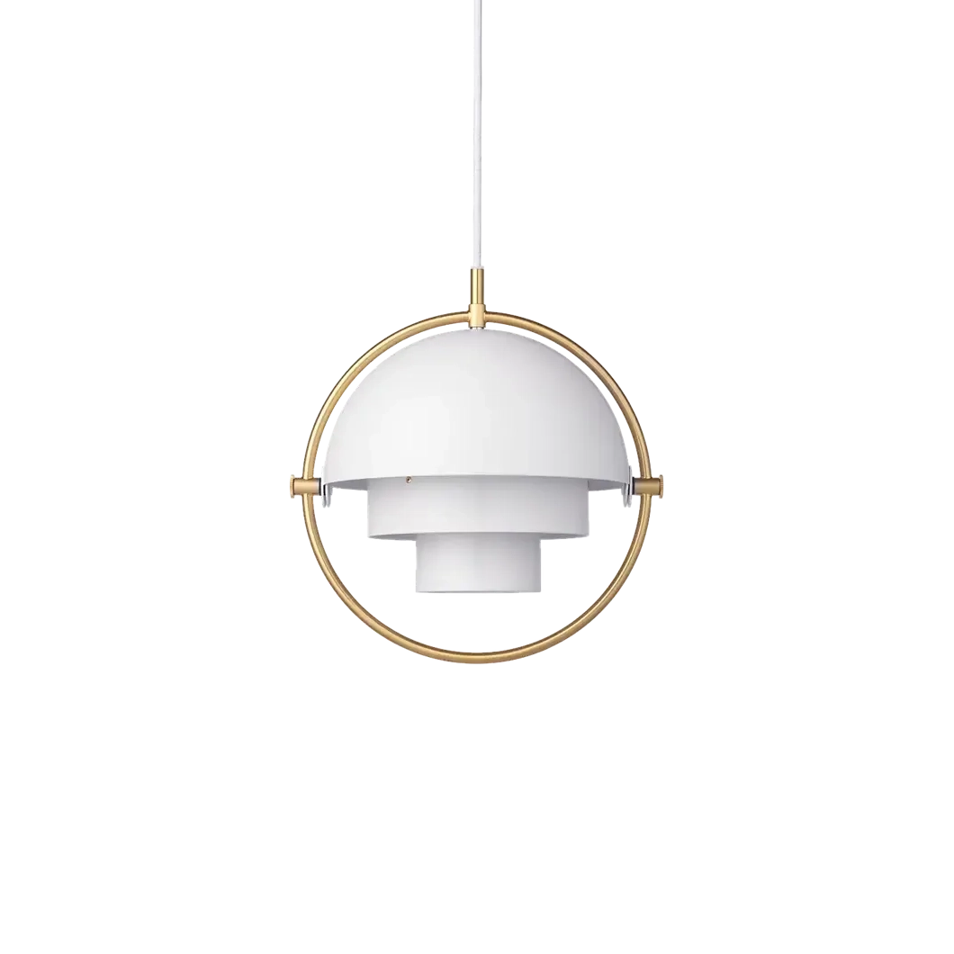 Multi-Lite Pendant Lamp by Gubi #Small/White Semi Matt/Brass