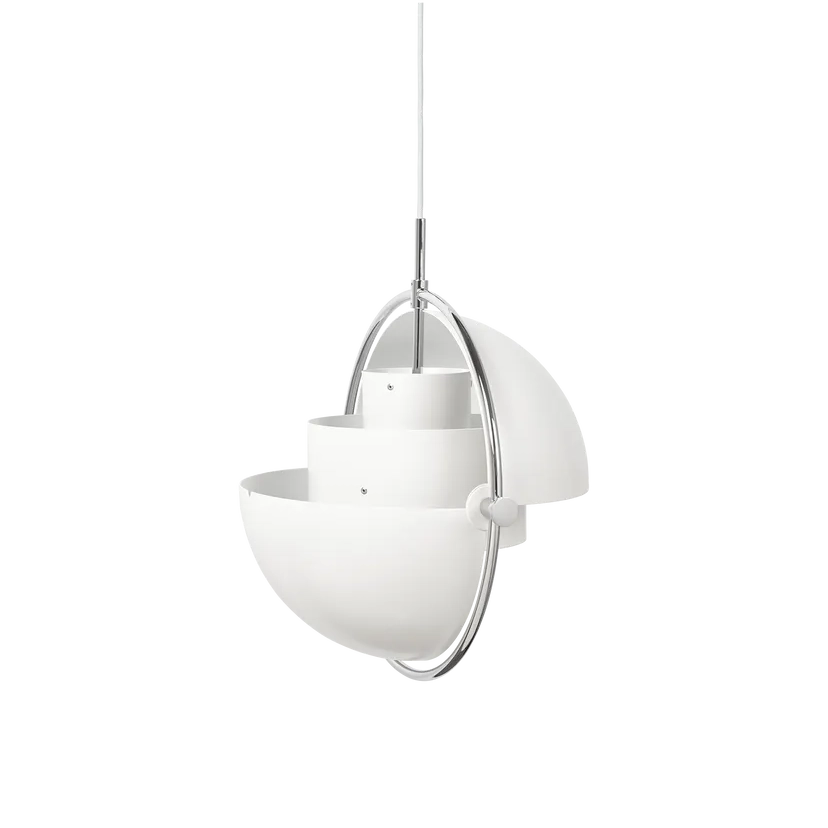 Multi-Lite Pendant Lamp by Gubi #Large/White Semi Matt/Chrome