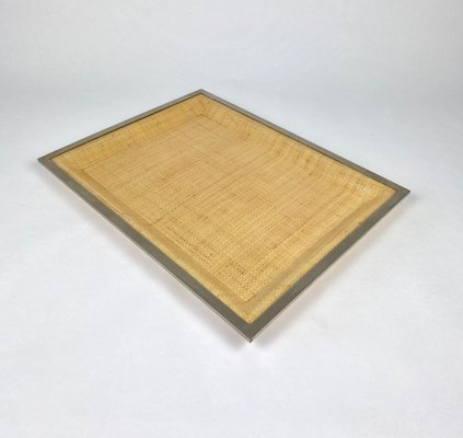 Wicker & Acrylic Serving Tray from Janetti, Italy, 1970s-LYQ-1171529