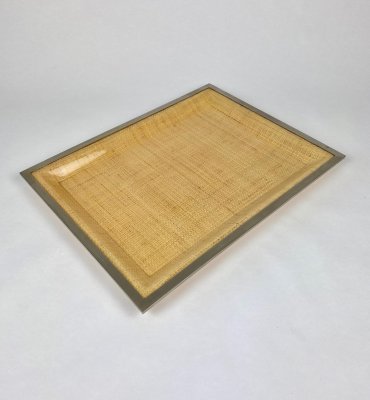 Wicker & Acrylic Serving Tray from Janetti, Italy, 1970s-LYQ-1171529