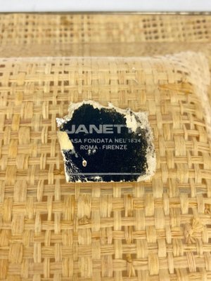 Wicker & Acrylic Serving Tray from Janetti, Italy, 1970s-LYQ-1171529