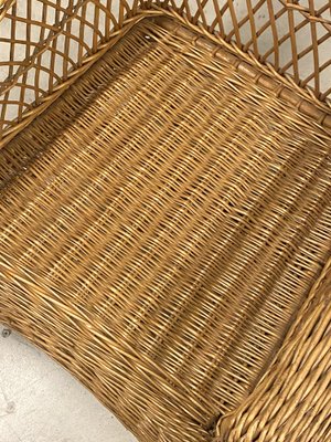 Wicker and Bamboo Armchairs, 1970s, Set of 4-NPC-1785721