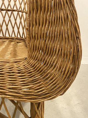 Wicker and Bamboo Armchairs, 1970s, Set of 4-NPC-1785721